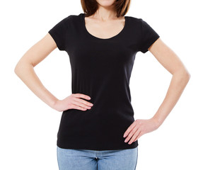 Fototapeta premium woman t shirt isolated on white background,girl in tshirt