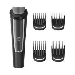 Realistic Detailed 3d Beard and Hair Clipper Set. Vector