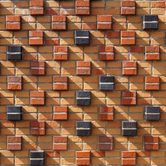 Textured Brick Wall with Diagonal Shadow