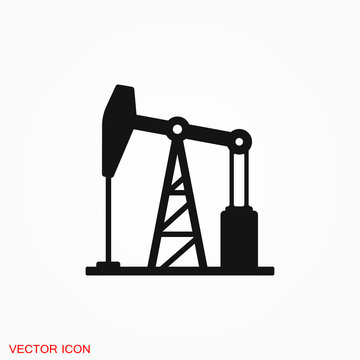 Oil pump icon logo, illustration, vector sign symbol for design