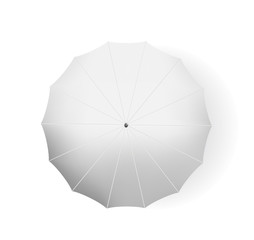 3D Mock Up Realistic White Umbrella Top View Background Vector