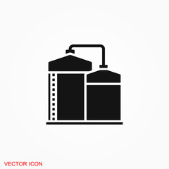 Oil storage tank icon logo, illustration, vector sign symbol for design