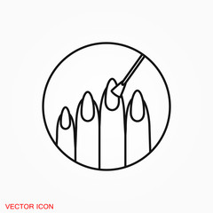 Nail icon logo, illustration, vector sign symbol for design