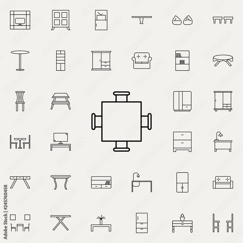 Poster computer table glyph icon. furniture icons universal set for web and mobile