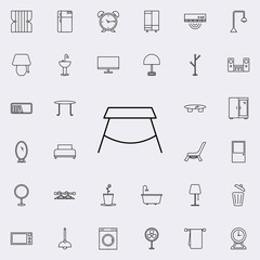 table glyph icon. Furniture icons universal set for web and mobile