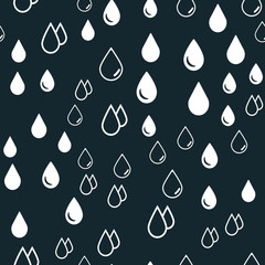 Rain water drops Seamless vector EPS 10 pattern