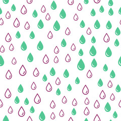 Rain water drops Seamless vector EPS 10 pattern