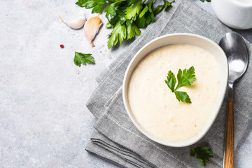Potato and chicken cream soup.