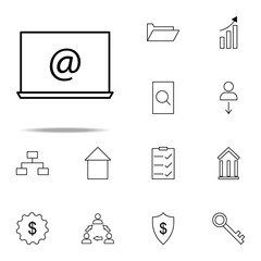 laptop email icon. business icons universal set for web and mobile