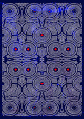 Ornament pattern on indigo color