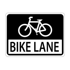USA traffic road sign.Line is reserve for bicycle only. vector illustration