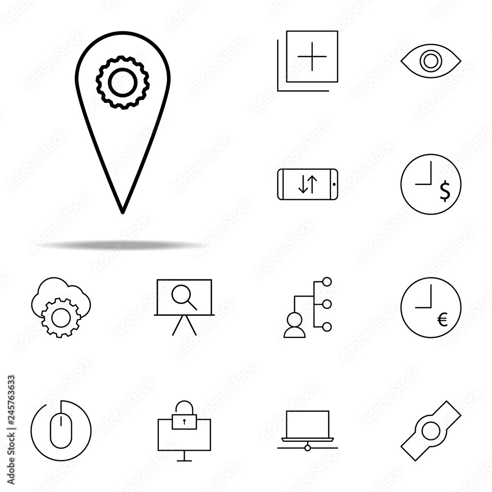 Poster geolocation setting icon. business icons universal set for web and mobile