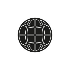 Globe icon, earth planet - global world, global sign - map isolated