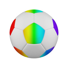 Fototapeta premium Soccer ball realistic 3d raster illustration. Isolated football ball on white background. International sports competition.