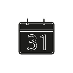 31 day Calendar icon. vector month calender symbol - event reminder