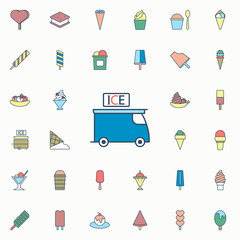 ice cream sales machine colored dusk style icon. Ice cream icons universal set for web and mobile