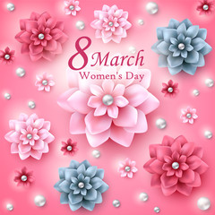 Greeting card for Women s day. Vector illustration.