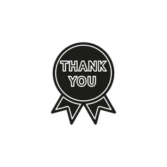 greeting Thank you tag on ribbon - label