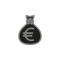 euro money bag illustration - vector euro symbol - money bag isolated