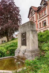 Julius-Sturm-Brunnen in Bad Köstritz, Thüringen, Deutschland