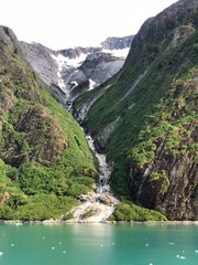 Waterfall in Alaska Mountains