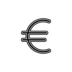 Euro sign icon, currency sign - money symbol, vector cash illustration