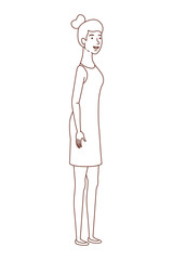 young woman standing avatar character