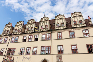 Das Renaissance-Rathaus in Naumburg an der Saale, Sachsen-Anhalt, Deutschland