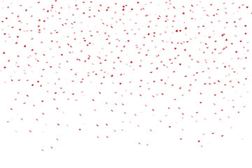 Hearts scattered and falling on a white background for Valentines day wallpaper