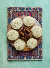 Arabic pancakes with dates.
