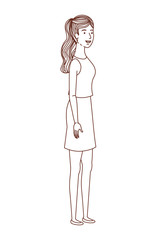 young woman standing avatar character