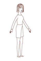 young woman standing avatar character