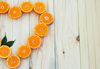 Citrus background. The original background to the day of lovers. Copy space.