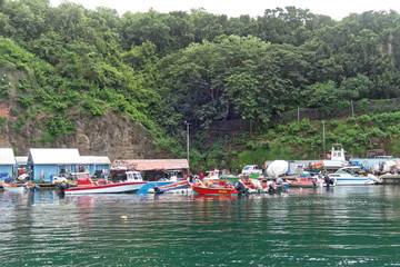 Case-Pilote typical fishermen harbor - Martinique FWI