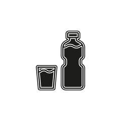 vector plastic water bottle, drink container illustration - fresh mineral water