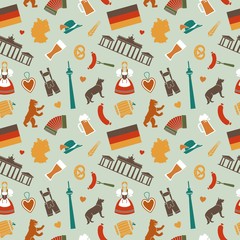 Seamless background with traditional symbols of Germany