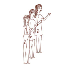 young women standing avatar character