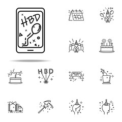 message onphone withbirthday dusk style icon. Birthday icons universal set for web and mobile