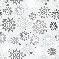 Seamless pattern with hand drawn stars on  background. Sky background. Vector illustration.