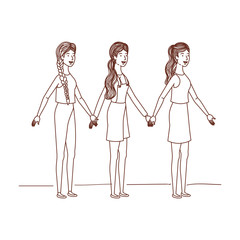 young women standing avatar character