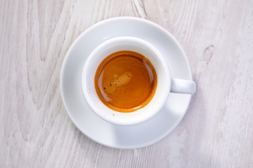 cup of coffee, top view