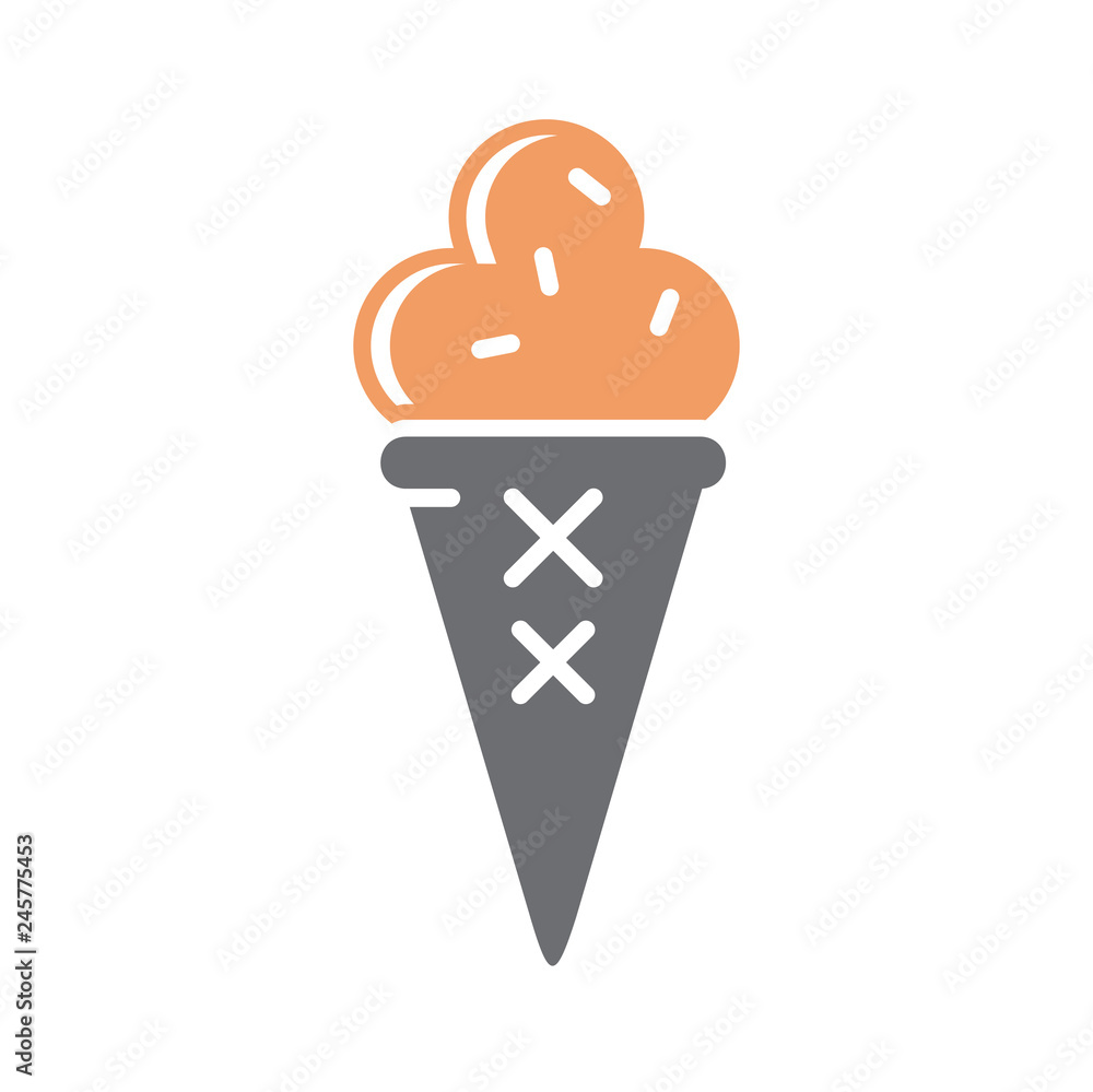 Poster ice cream icon on white background for graphic and web design, modern simple vector sign. internet c