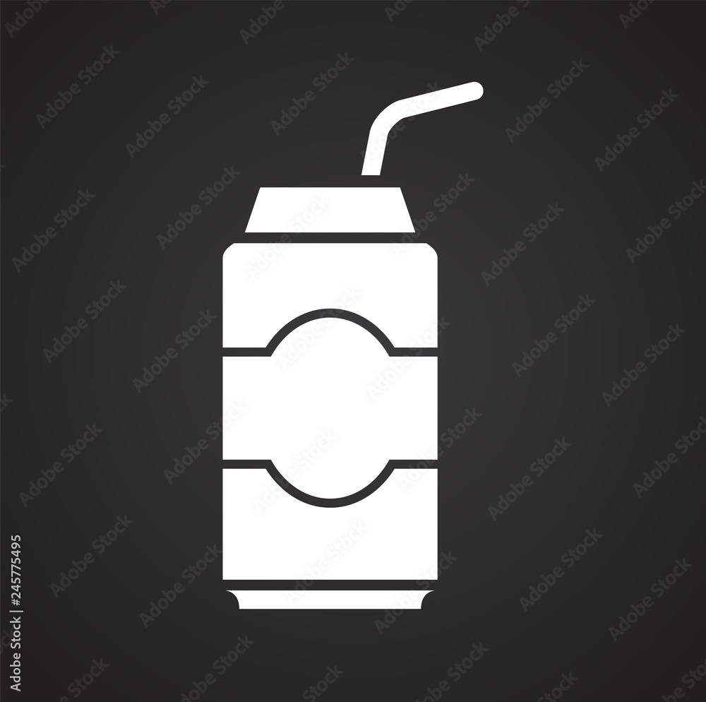 Poster Beverage icon on black background for graphic and web design, Modern simple vector sign. Internet concept. Trendy symbol for website design web button or mobile app