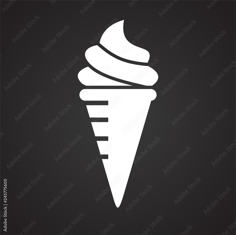 Poster Ice cream icon on black background for graphic and web design, Modern simple vector sign. Internet concept. Trendy symbol for website design web button or mobile app