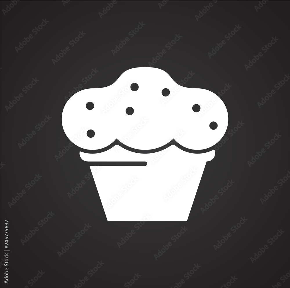 Poster cake icon on black background for graphic and web design, modern simple vector sign. internet concep