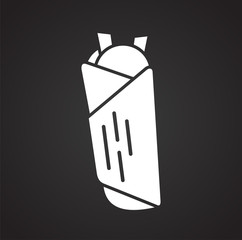 Burrito icon on black background for graphic and web design, Modern simple vector sign. Internet concept. Trendy symbol for website design web button or mobile app