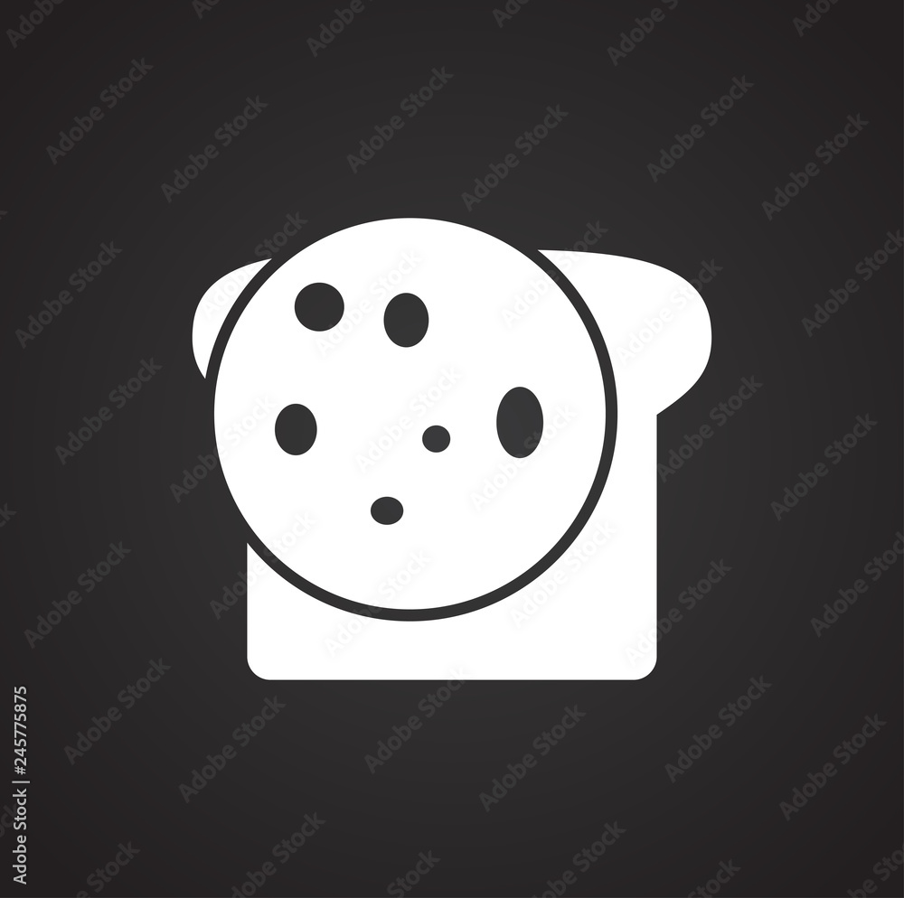 Poster toast icon on black background for graphic and web design, modern simple vector sign. internet conce