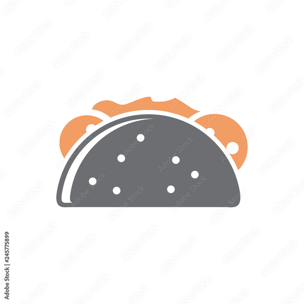 Poster taco icon on white background for graphic and web design, modern simple vector sign. internet concep