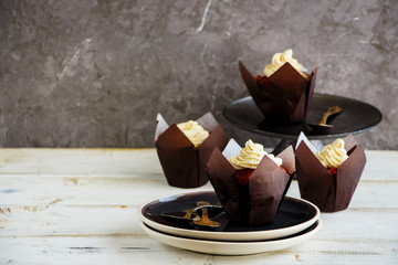 Delicious frosting cupcakes