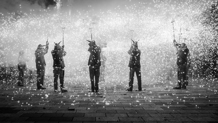 Fireworks called correfocs in Catalonia, Spain